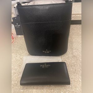 Kate spade small lelia bucket bag & slim wallet nwt set